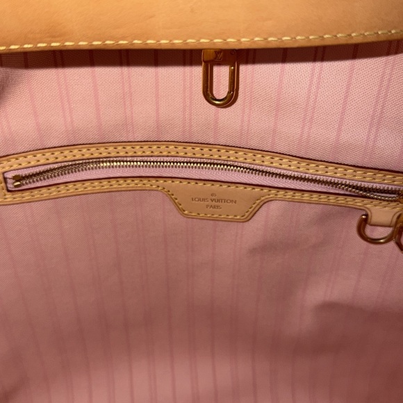 AUTHENTIC LOUIS VUITTON Damier Azur Delightful MM Rose Ballerine - Picture 12 of 16